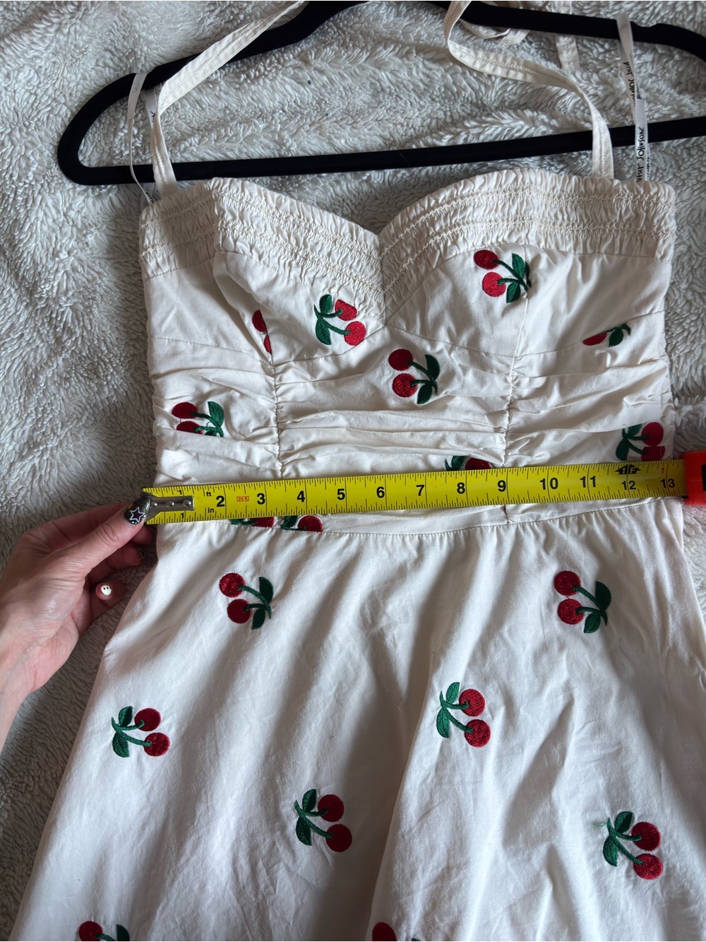 Betsey Johnson White Halter Cherry Print Sundress - Picture 7 of 9